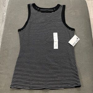 New Nine West Striped High-neck Tank Top